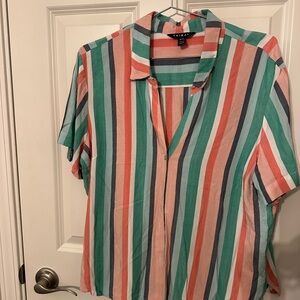 TRIBAL|Striped Shirt|Colorful|linen